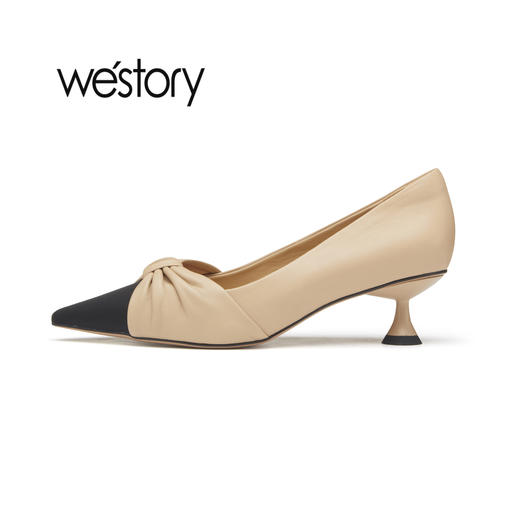 westory2023春季新款尖头细跟一脚蹬浅口单鞋高跟鞋女55771 商品图2