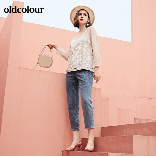 oldcolour夏季时尚百搭气质蕾丝长袖套头衫M11013122 商品图1