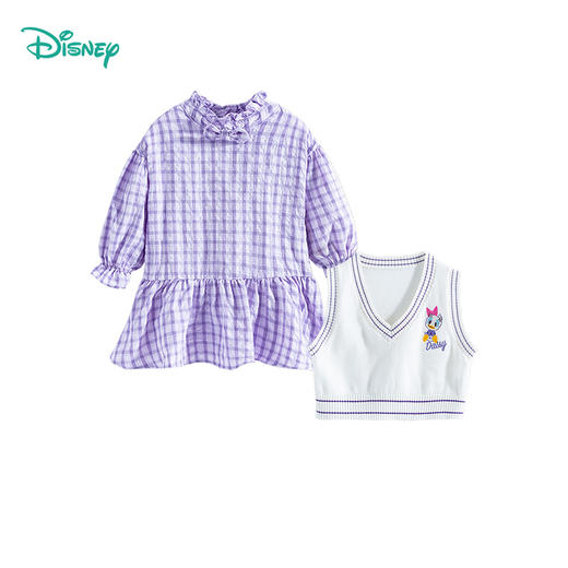 【商场同款】迪士尼童装女童套装连衣裙针织马甲春秋洋气黛西小清新潮搭两件套221DQ0109 商品图6