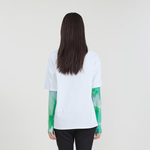 谜底2023春季新款主题图案印花绣花休闲圆领短袖T恤女231MT0046 商品图2