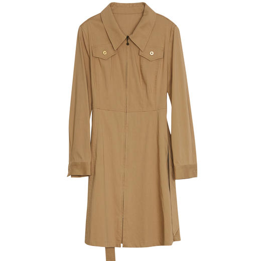 谜底23春季新款简约通勤净色收腰显瘦中长款连衣裙长袖231ML0155 商品图4