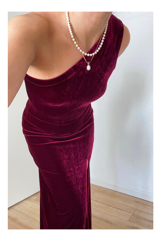 CG｜Reginissima Velvet Dress [斜肩丝绒连衣裙] 商品图2