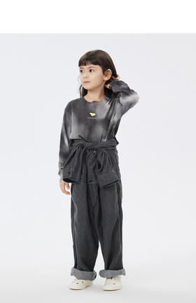 JNBY   22年春款  扎染工艺精梳棉长袖套头毛衫  1N1311790