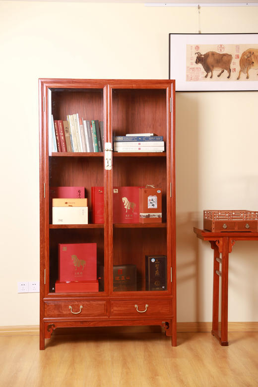 红桥红  家具严选  缅甸花梨（大果紫檀）【196明式玻璃展示柜】 商品图1