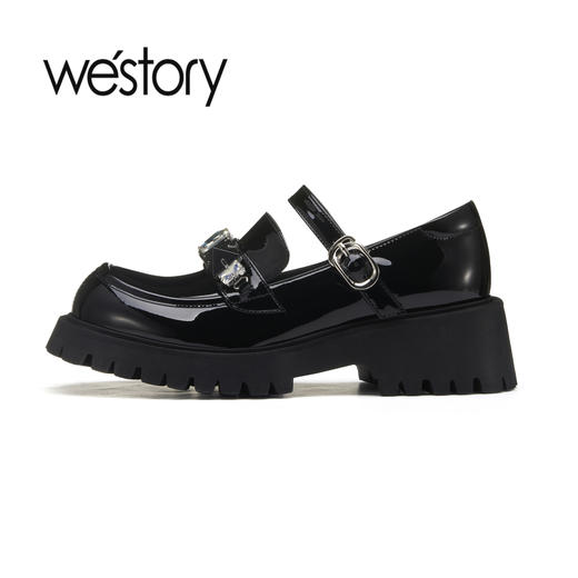 westory2023年春季新款甜辣jk英伦学院风真皮时髦高级厚底乐福鞋55411 商品图3