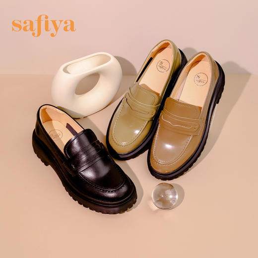 【新春秒杀】Safiya/索菲娅 英伦学院风2023年新款软皮一脚蹬厚底JK小皮鞋 SF31112023 商品图12