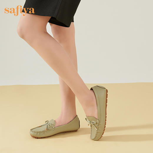 Safiya/索菲娅 舒适软底一脚蹬2023年春款新品百搭浅口防滑豆豆鞋 SF31111122/SF33111122 商品图6