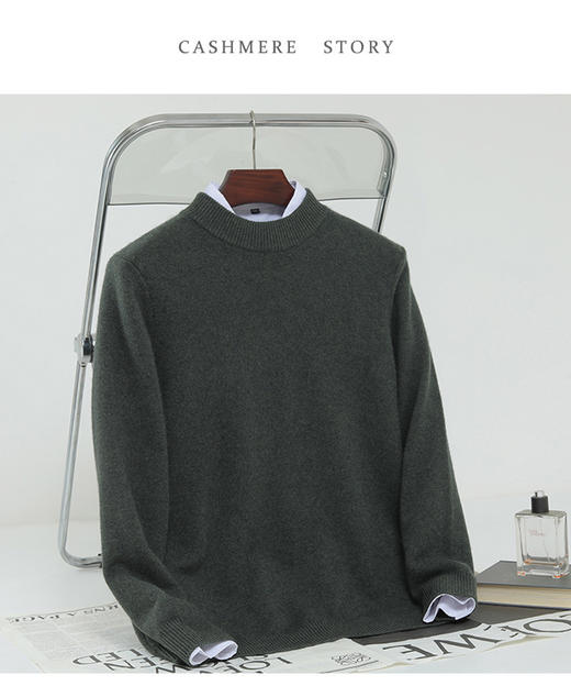 逸红颜 #明月优选 🔥亏本男士羊绒🔥「行走的电热毯」100山羊绒加厚男士羊毛衫,  超级保暖,不惧降温冷空气 商品图7