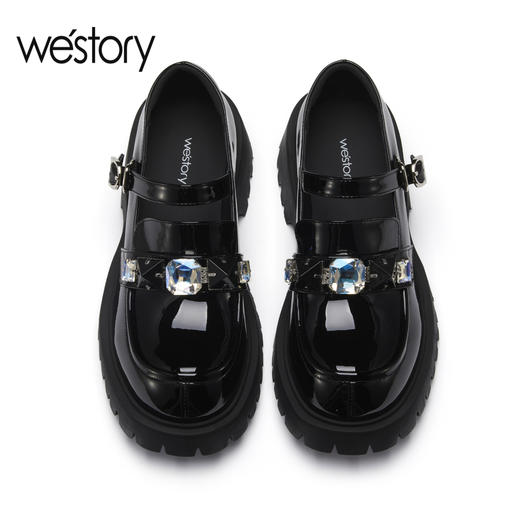 westory2023年春季新款甜辣jk英伦学院风真皮时髦高级厚底乐福鞋55411 商品图4