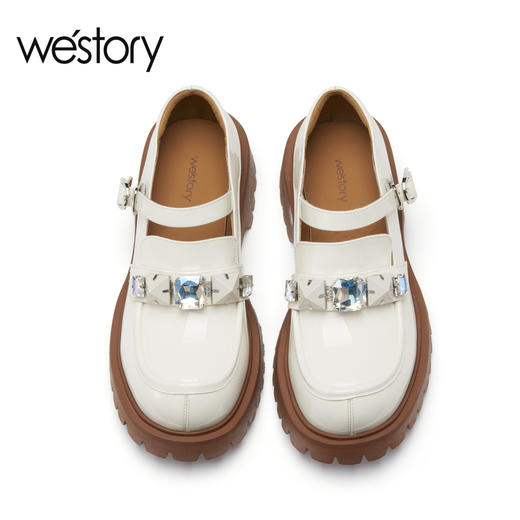 westory2023年春季新款甜辣jk英伦学院风真皮时髦高级厚底乐福鞋55411 商品图2