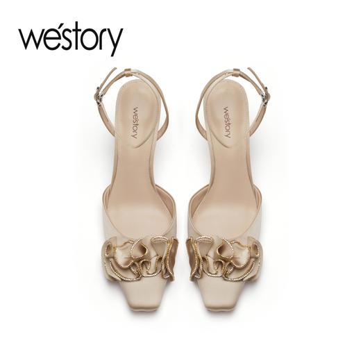 westory2023年春季新款蝴蝶结仙女法式高跟凉鞋女鞋55311 商品图3