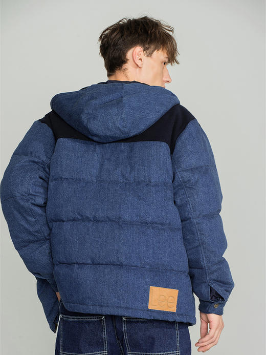 Lee商场同款101+22秋冬新品舒适拼接蓝男羽绒服LMT003619100-769 商品图2