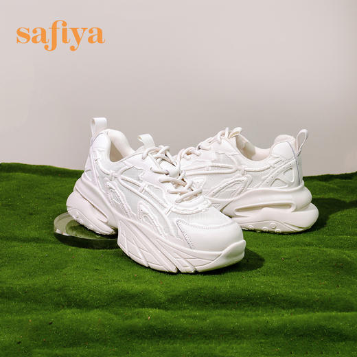 Safiya/索菲娅 街头风新潮2023年春季新款厚底松糕网面休闲老爹鞋  SF31112070 商品图8