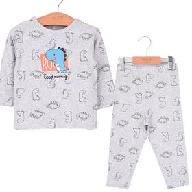 商场同款棉果果秋季新款男童套头套装两件套秋衣秋裤家居服纯棉舒适M311302222405