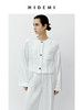 HIDEMI 极简褶皱垂顺感纽扣口袋外套/长裤套装  黑色/白色 商品缩略图5
