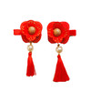 【新年流苏发夹】2023新年红色花朵流苏对夹宝宝过年夹子头饰国潮儿童汉服唐装发饰 商品缩略图4