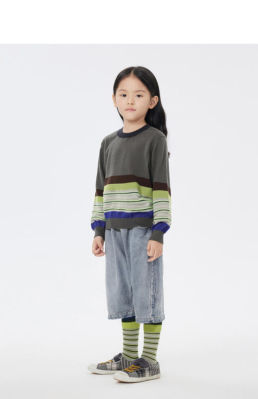 JNBY  23年春款  套头精梳棉长袖毛衫  1N1312100 商品图4