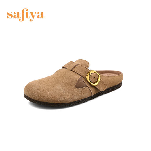 Safiya/索菲娅 复古一脚蹬2023年春季新款软底休闲外穿勃肯半拖鞋 SF31110144 商品图11