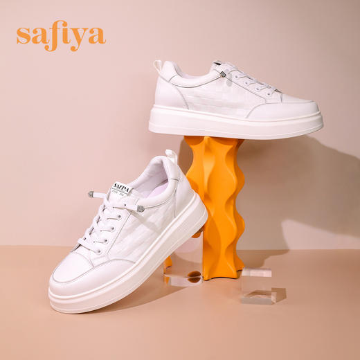 Safiya/索菲娅 舒适一脚蹬2023年春季新款厚底内增高百搭休闲板鞋 SF31112051 商品图7