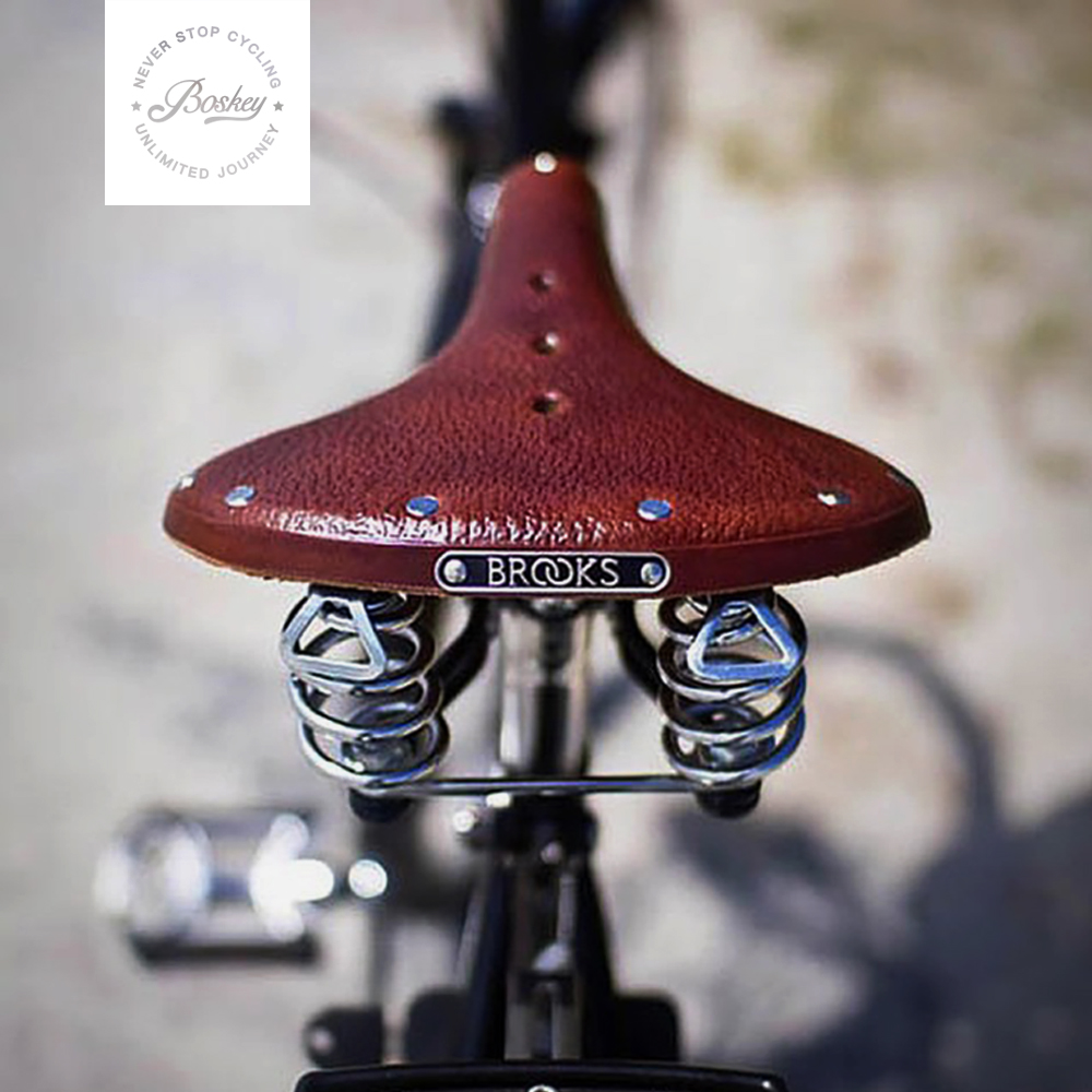 英国BROOKS B67 经典复古牛皮 小布 旅行城市自行车 舒适弹簧坐垫