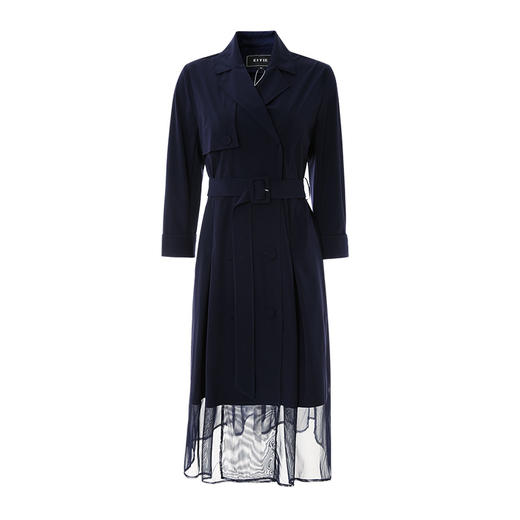 EITIE爱特爱春季新款优雅修身显瘦蕾丝拼接风衣女6904605 商品图11