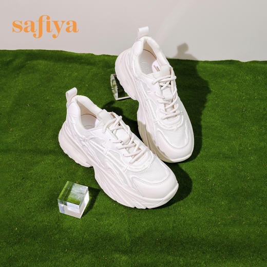 Safiya/索菲娅 街头风新潮2023年春季新款厚底松糕网面休闲老爹鞋  SF31112070 商品图7