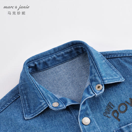 马克珍妮春装新款 男童口袋印花全棉牛仔外套230218 商品图3