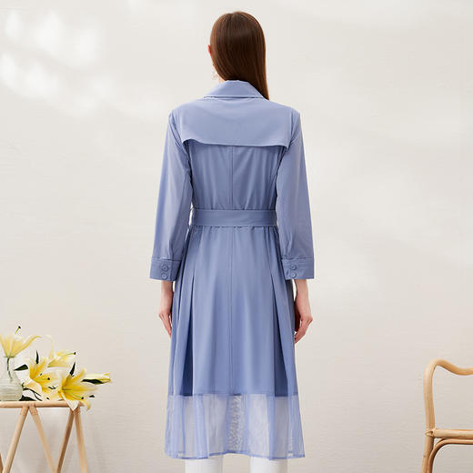 EITIE爱特爱春季新款优雅修身显瘦蕾丝拼接风衣女6904605 商品图5