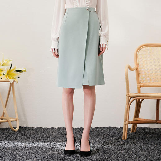 EITIE爱特爱春季新款优雅时尚高腰开叉百搭半身裙包臀裙女6906607 商品图1