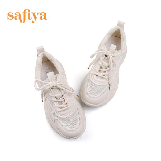 Safiya/索菲娅 街头风新潮2023年春季新款厚底松糕网面休闲老爹鞋  SF31112070 商品图11