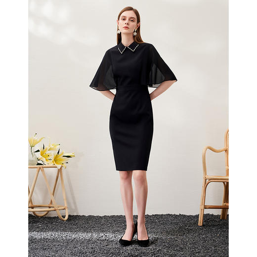 EITIE爱特爱春季新款中式气质收腰蕾丝拼接改良旗袍连衣裙6907608 商品图1