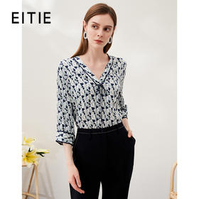 EITIE爱特爱春季新款五分袖印花宽松小上衣6913606