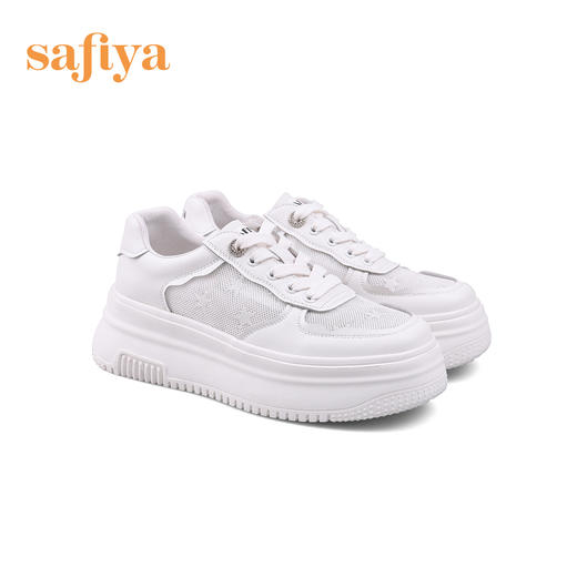 Safiya/索菲娅 2023年春季新款厚底增高透气网面休闲板鞋 SF31112036 商品图10