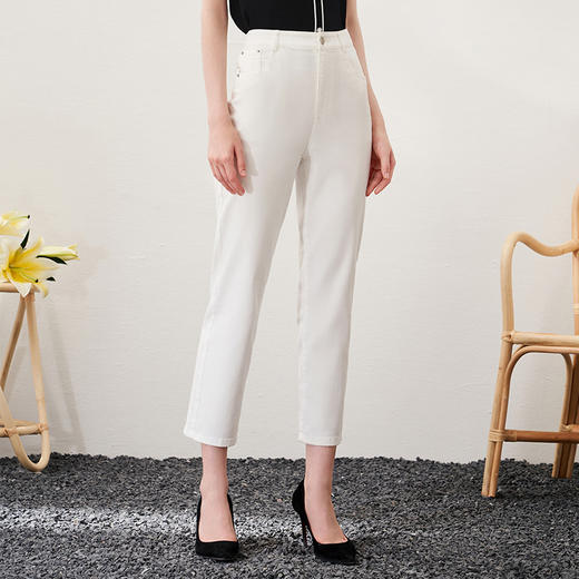 EITIE爱特爱春季新款简约通勤时尚显瘦小脚修身牛仔裤长裤女6905616 商品图2