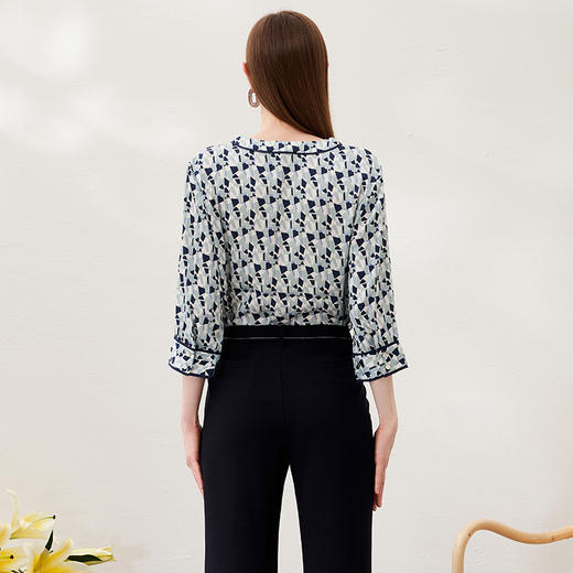 EITIE爱特爱春季新款五分袖印花宽松小上衣6913606 商品图4