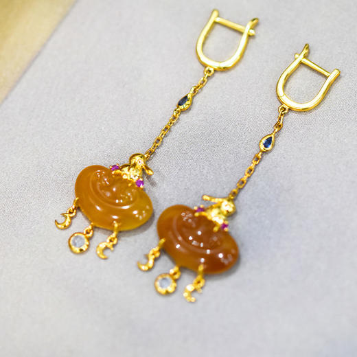 元宝如意兔子耳环【柿柿如意】系列【定制】 商品图0