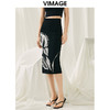 VIMAGE纬漫纪春季新款高腰复古印花半身裙 V1901507 商品缩略图3
