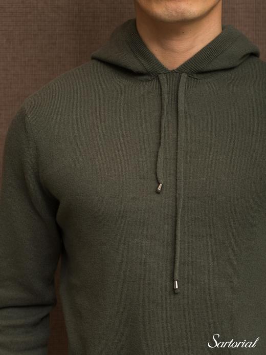 Dalmo 绿色羊绒帽衫 商品图4