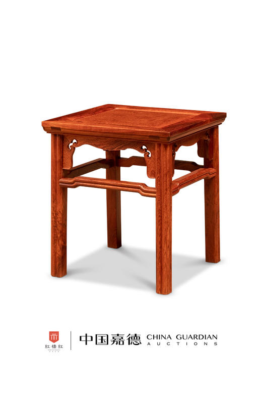 红桥红  家具严选  缅甸花梨(大果紫檀）  【38瓜棱腿方凳】 商品图0