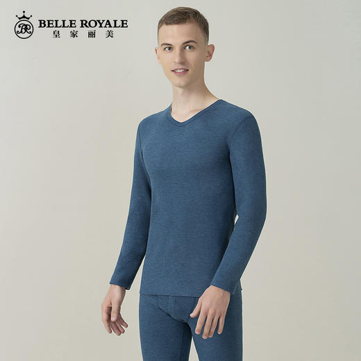 皇家丽美中厚款320g保暖内衣男士羊绒蚕丝打底衫无痕自发热内衣套装BNN8213 商品图4