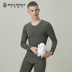 皇家丽美中厚款320g保暖内衣男士羊绒蚕丝打底衫无痕自发热内衣套装BNN8213
