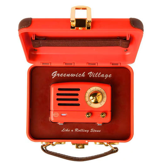 【半山书局】B14F 猫王小王子嬉皮红FM/蓝牙便携式音箱 商品图1