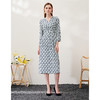 EITIE爱特爱春季新款修身显瘦优雅V领印花连衣裙中裙6907626 商品缩略图1