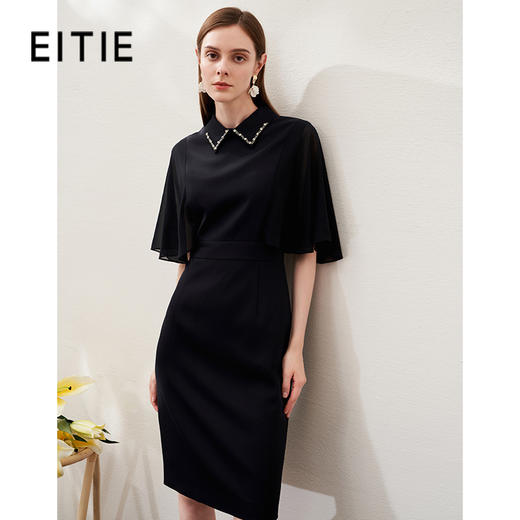 EITIE爱特爱春季新款中式气质收腰蕾丝拼接改良旗袍连衣裙6907608 商品图0