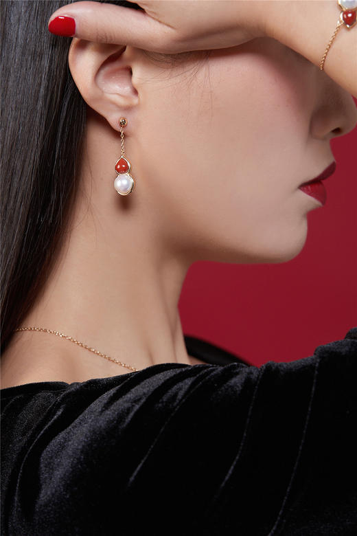 pearl moments 福禄珍珠红葫芦项链 手链 耳环系列 商品图2