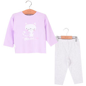 商场同款棉果果秋季新款女童家居服秋衣秋裤套头套装两件套纯棉舒适透气M321302222407