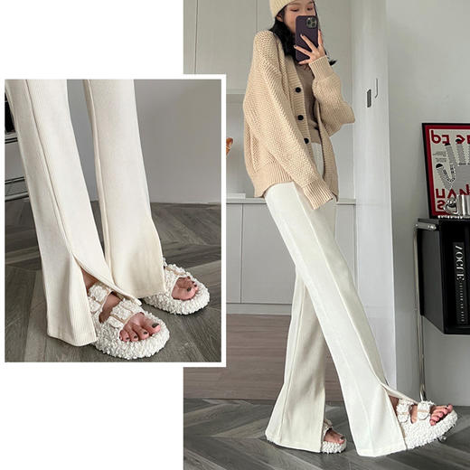 裁缝学苑AQ145 开叉雪尼尔阔腿裤纸样女装微喇叭拖地裤子服装打板 商品图3