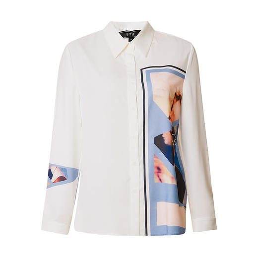 EITIE爱特爱春季新款时尚气质印花衬衫女上衣6909606 商品图5
