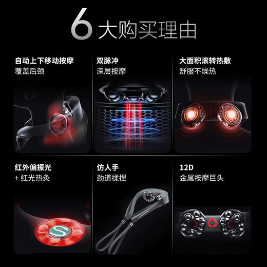 SKG颈椎按摩器 P7 Pro 肩颈按摩器 物理滚转推拿双脉冲按摩聚能热灸热敷 送礼礼物 商品图3