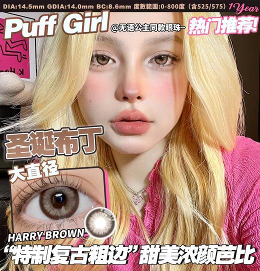 PuffGirl（Puff Girl）美瞳年抛 圣诞布丁 直径14.5mm着色14.0mm 商品图3